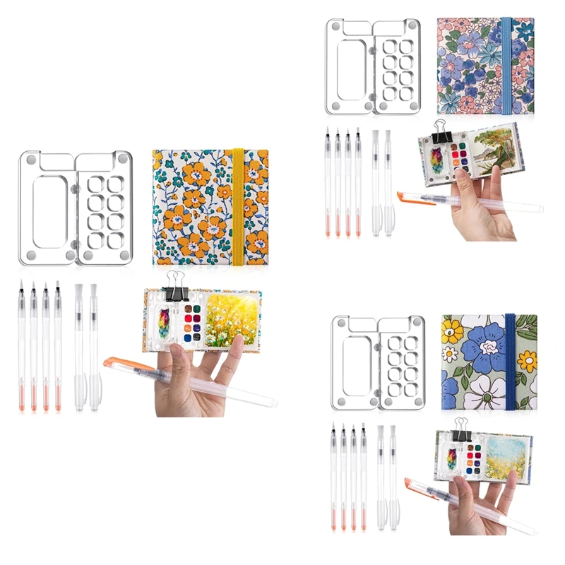 

12 Pieces Mini Portable Watercolor Palette Set For Painters Artists Students Painting Supplies