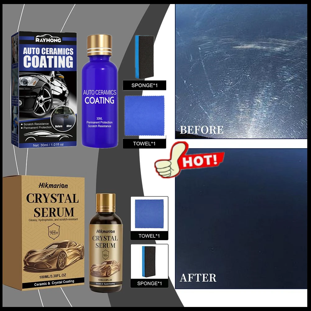 New upgrade PTZ Graphene Ceramic Coating, 9H+ Advanced Crystal Serum for Cars Professional Auto Detailing Paint Protection kits