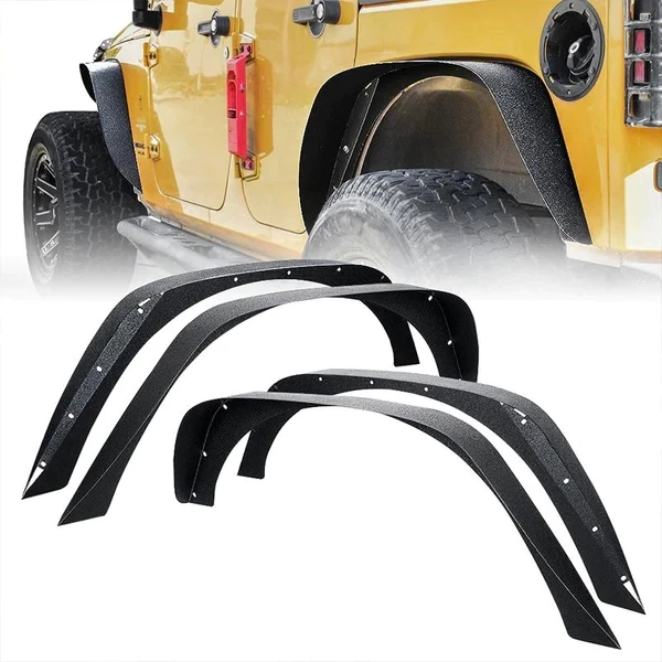 

Offroad Black Fender Guard Wheel Eyebrow accessory Steel Flare Kit for Jeep wranglerJK 07-18