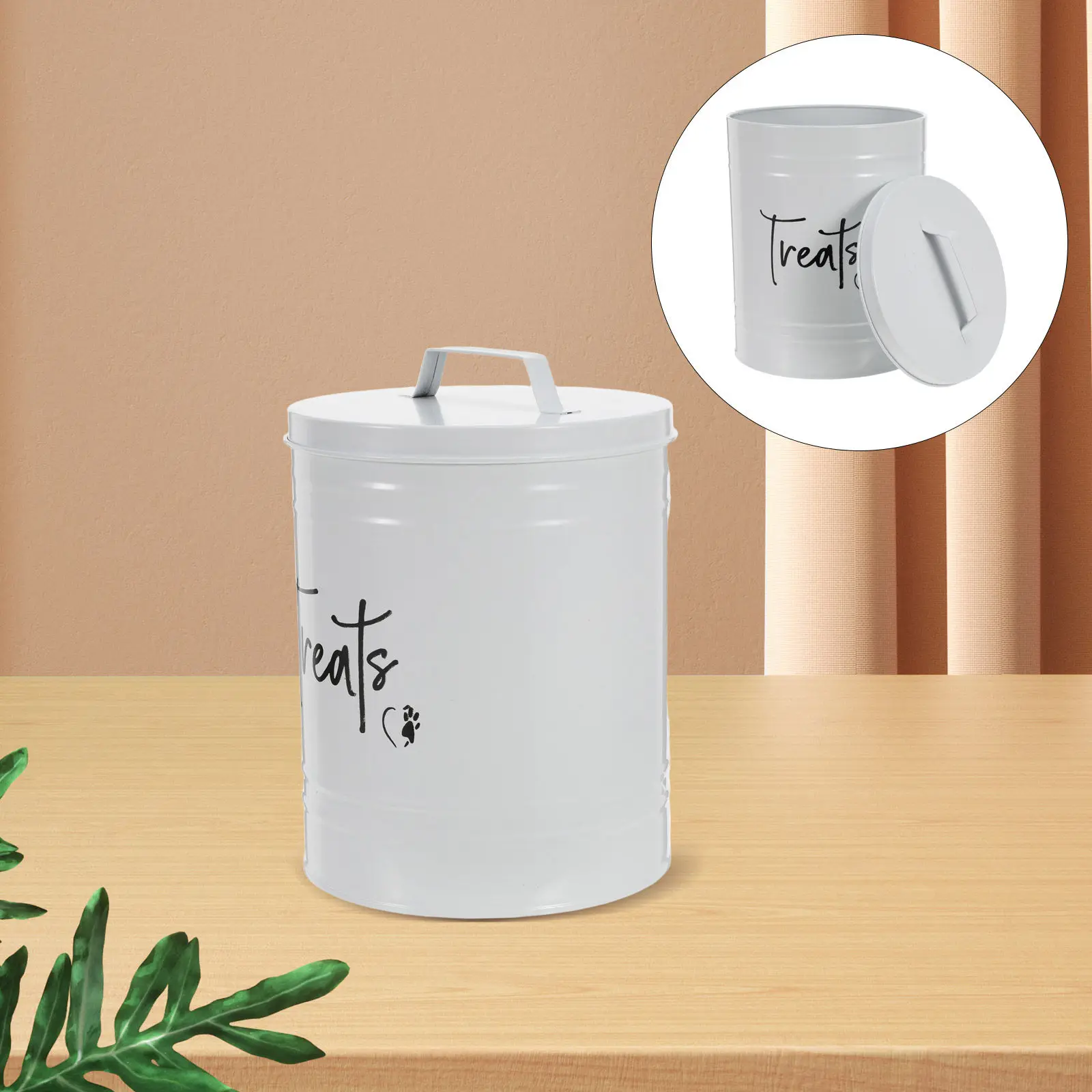 Metal Dog Food Storage Container Airtight Pet Treat Canister for Dry Kibble Snacks Cat Food Countertop Organizer Bin