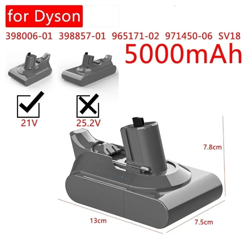 

5000mAh Suitable for Dyson V10 18V Vacuum Cleaner Battery V10mini SV10 Lightweight Version Rechargeable Battery