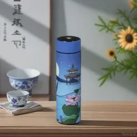 Chinese Style Thermo Bottle Cup Smart Temperature Display Potable Heat Hold Vacuum Flask For Thermos Mug Cups 500ML
