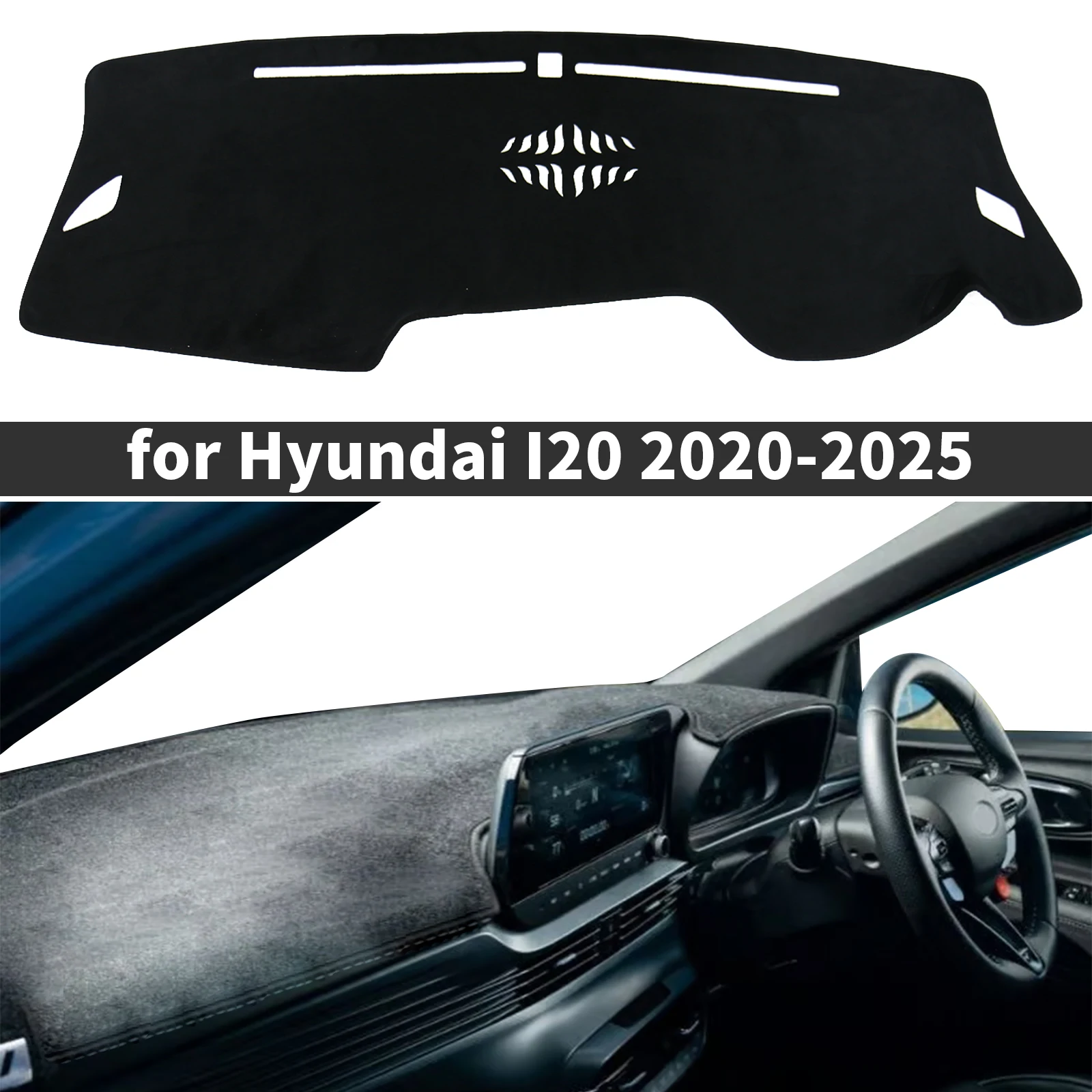 

fit for Hyundai I20 III 2020-2022 2023 2024 2025 Car Accessories Dashmat Dashboard Cover Pad Protective Carpet DashMat Sunshade
