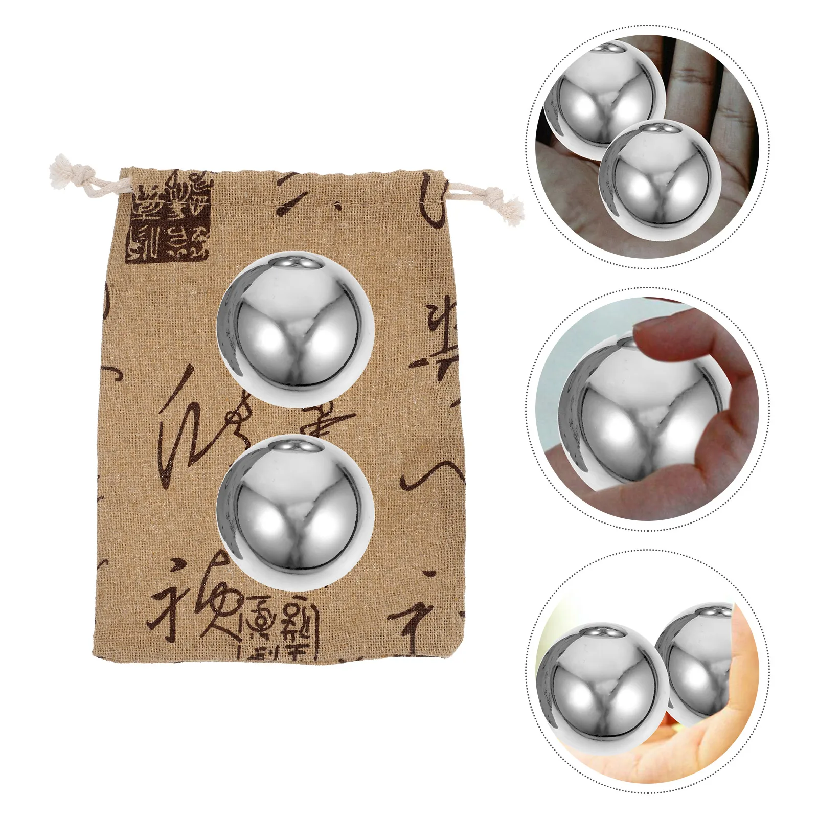 

Stainless Steel Handball Exercise Balls for Hands Massage Silver Accessories Home