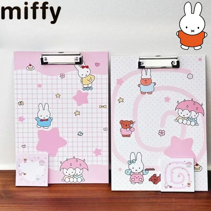 Cute Miffy Rabbit Series Sweet Creative Cartoon Pattern Boys and Girls Personalized Fashion Portable Study Writing Pad Clipboard