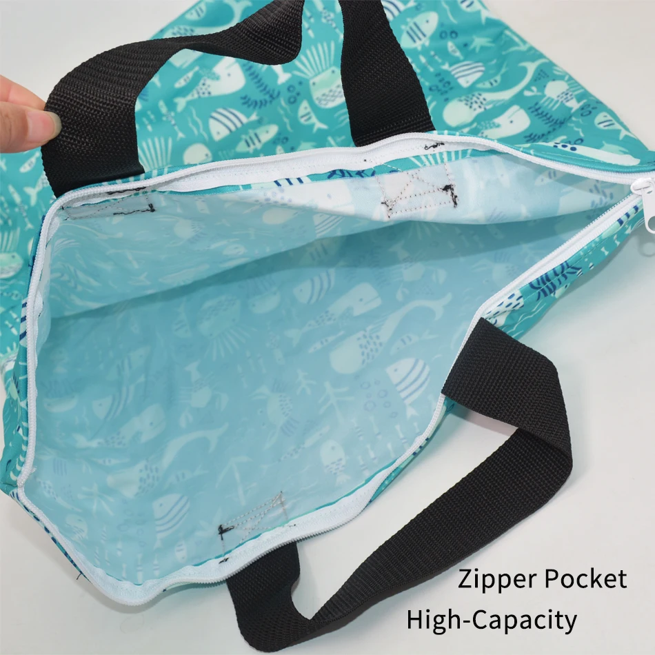 1Pc Laundry With Zippered Waterproof Diaper Bags Large Hanging Wet/Dry Pail Bag for Cloth Diapers Inserts Nappy Reusable