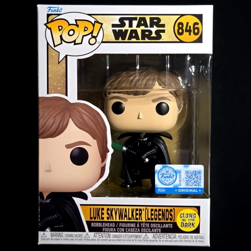 Funko Pop! Legendas Originales de Star Wars: Luke Skywalker # Figura Coleccionable de Vinilo 846 que Brilla en la Oscuridad, Adorno de Escritorio, Regalo
