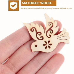 60pcs Unfinished Wooden Peace Dove Wood Cutouts Wood Bird Pigeon Shape Cutout Slices For DIY Crafts Party Home Decorations