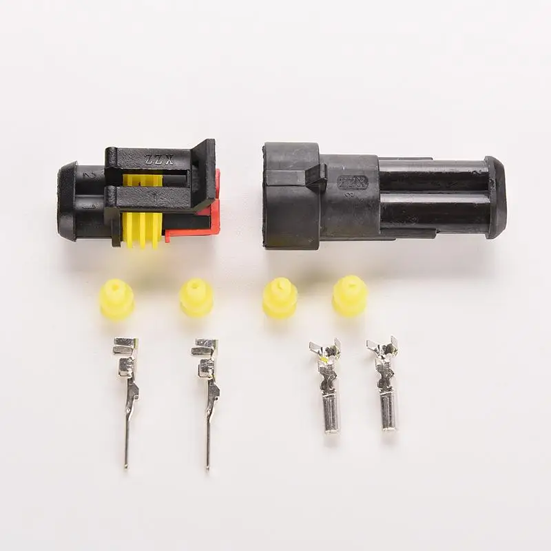 

New 5Sets/bag 10 Kit New Car Part 2 Pin Way Waterproof Electrical Wire Connector Plug Set Car Accessories Hot Sale