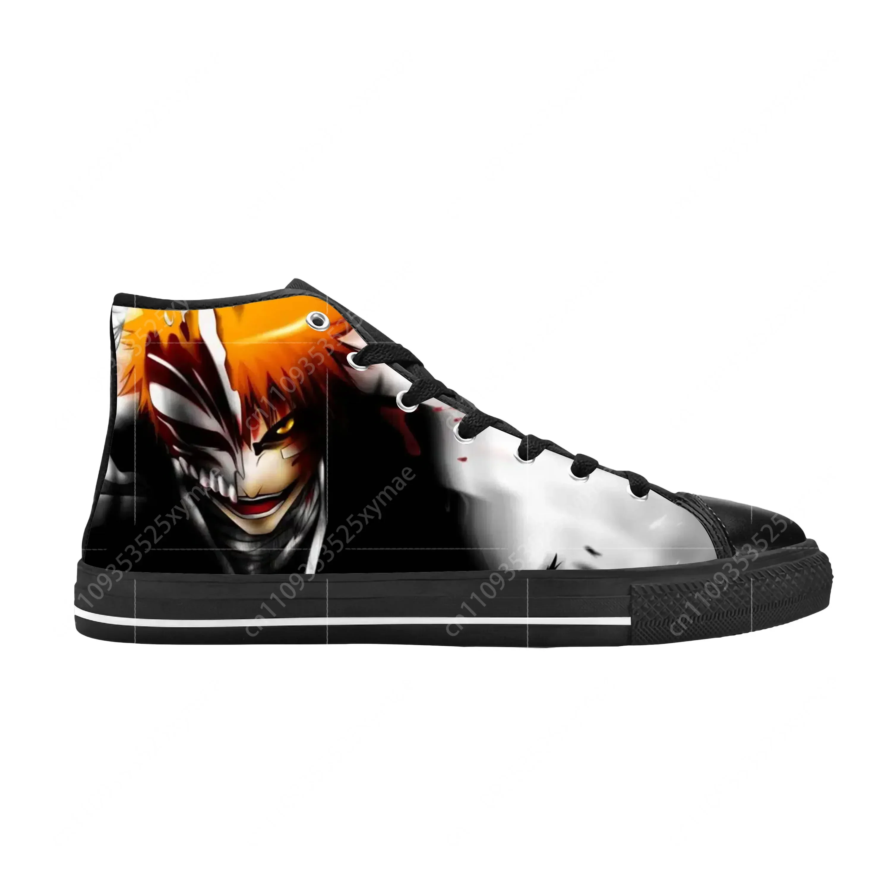 

Japanese Anime Manga Comic Kurosaki Ichigo Bleach Casual Cloth Shoes High Top Comfortable Breathable 3D Print Men Women Sneakers