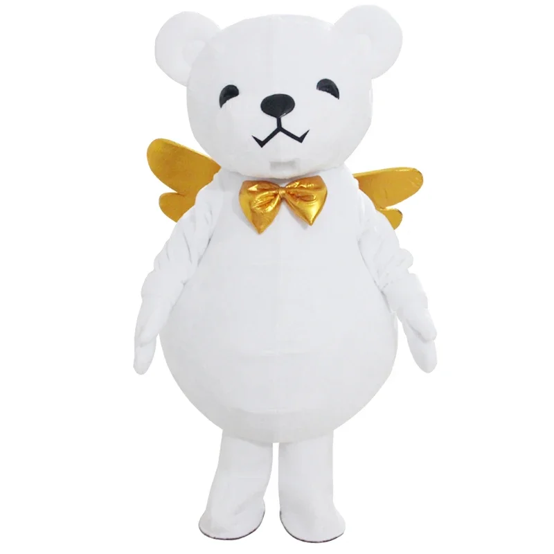 

Rider Bear with Wings Mascot Costume Cartoon Knight Animal Outfits Apparel Cosplay Suits for Halloween Carnival Party Wedding