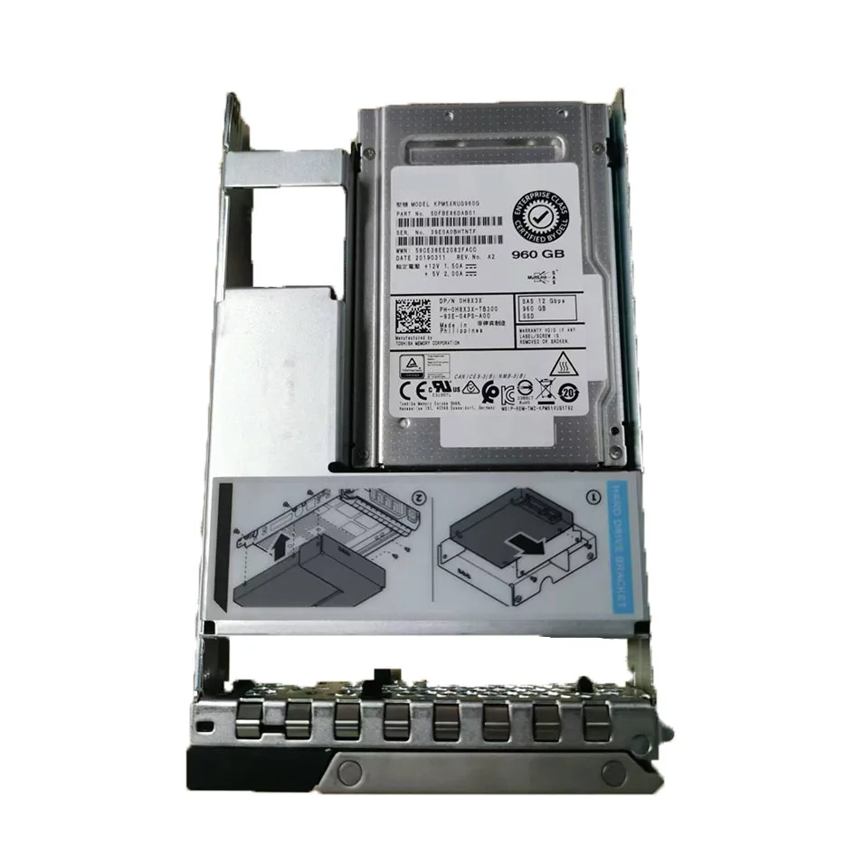 SSD de SFF, 12Gbps, SATA, SAS, KPM5XRUG960G, H8X3X, 0H8X3X, 960GB, 2,5