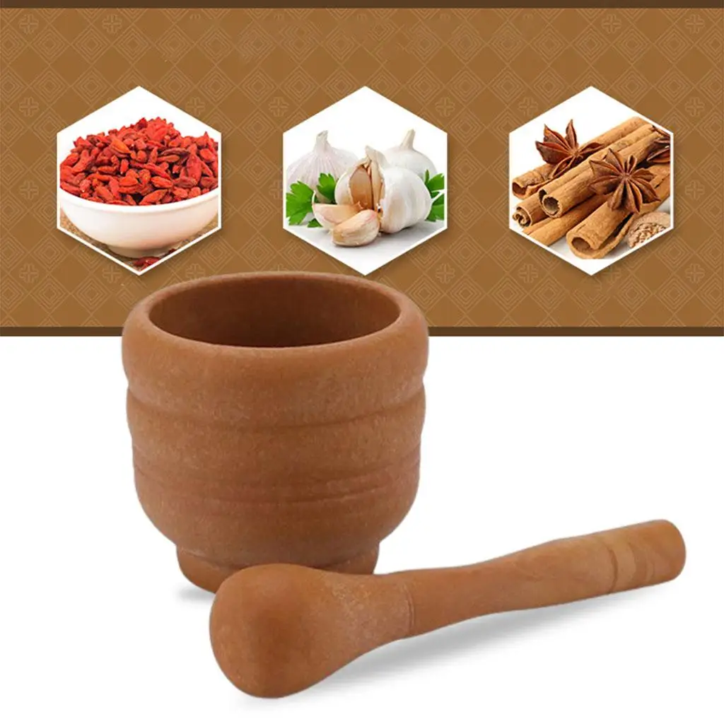 Pestle Set Pestos Mats Pastes Classic Pestle Ginger Polished Seasonings Orange