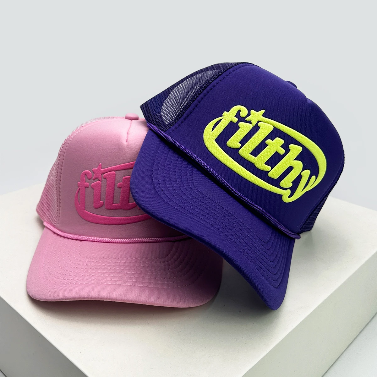 New Unisex Color Block filthy Letters Baseball Hats Sunshade Color Block Breathable Personal Trucker Caps Versatile Mesh Fashion