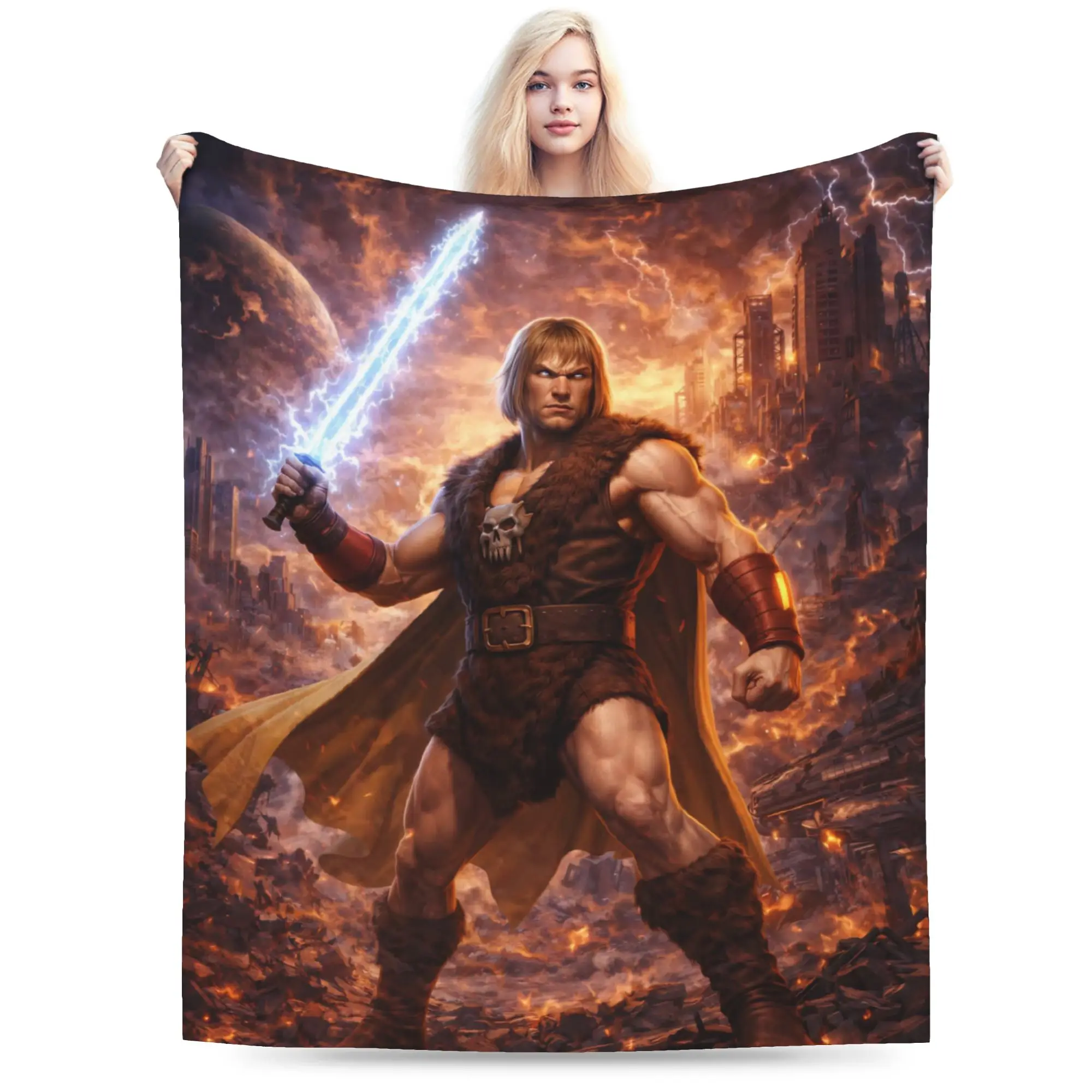 Thundarr The Barbarian Merch Blanket Warm Cozy Fluffy  Throw Blankets for Bed 50x60 Inches Multiple Sizes Bedding Throws