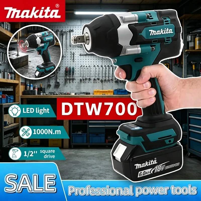 

Бесщеточный электрический ударный гайковерт Makita DTW700, 1/2 дюйма, электроинструмент, аккумуляторный гайковерт для батареи Makita 18В