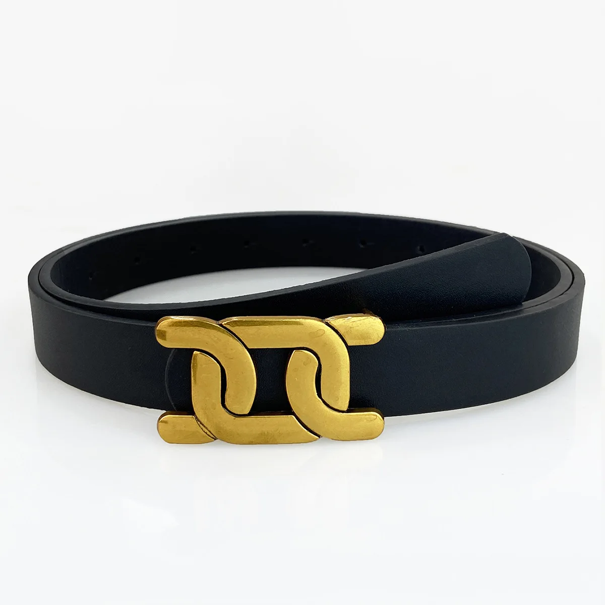 Новинка 2023 года, роскошный кожаный женский пояс с гладкой пряжкой, украшение на талию 2,5 см с поясом для костюма