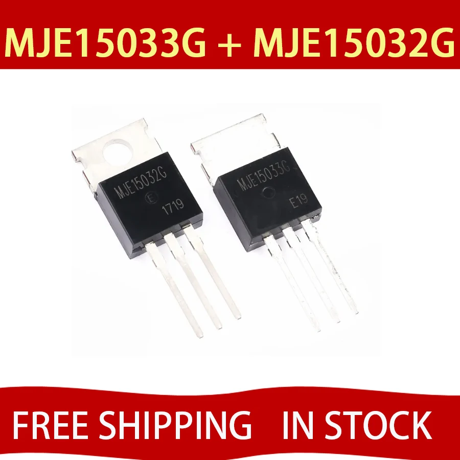 5 Pezzi MJE15033G MJE15032G TO-220F (5 Pezzi MJE15033 + 5 Pezzi MJE15032 ) TO-220 Nuovo Originale