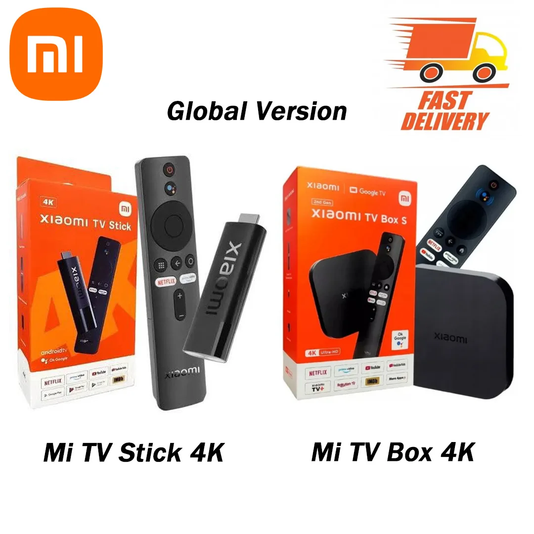 Global Version Xiaomi Mi TV Box 2nd Gen/TV stick 4K Ultra HD Google TV 2GB 8GB Dolby Vision HDR10+ Google Assistant Smart Mi Box