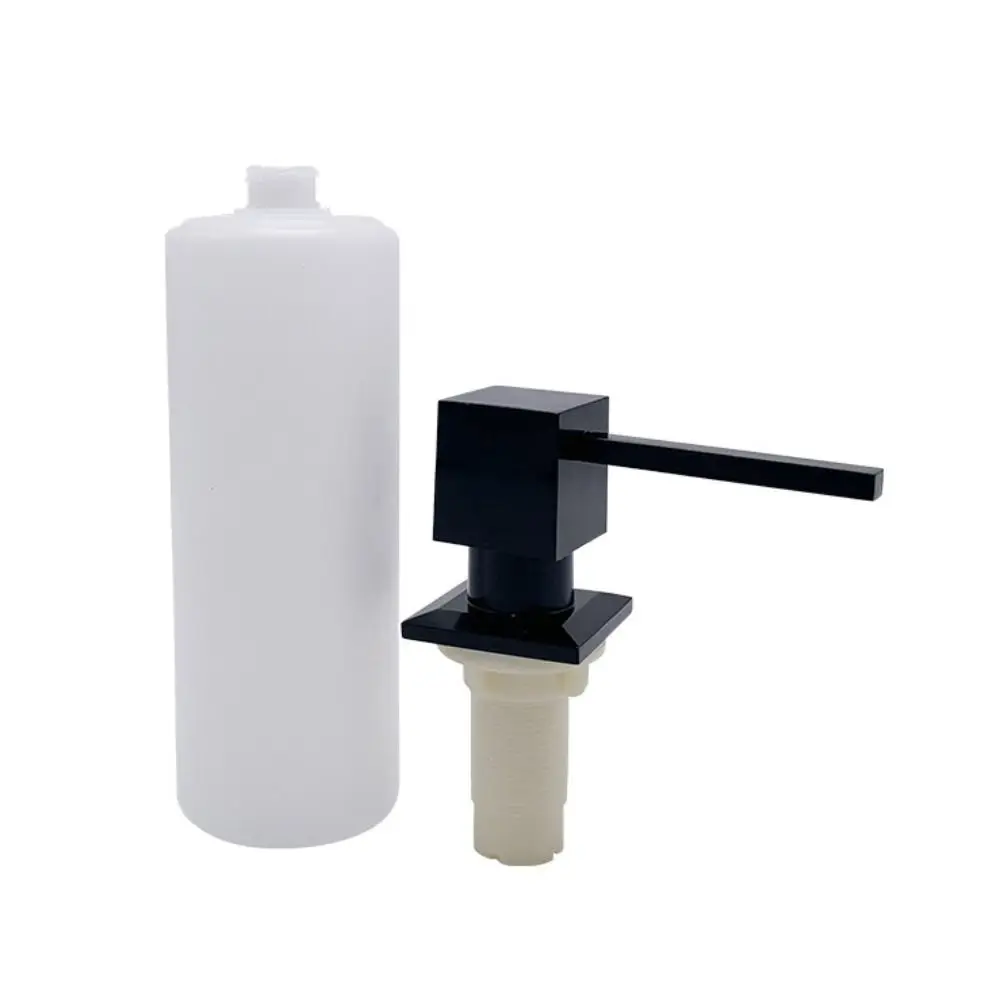 

Прочные дозаторы для кухонного мыла 350 мл, квадратный черный дозатор для мыла для раковины, 360° ° Дозатор со встроенным насосом из цинкового сплава свободного вращения для дома