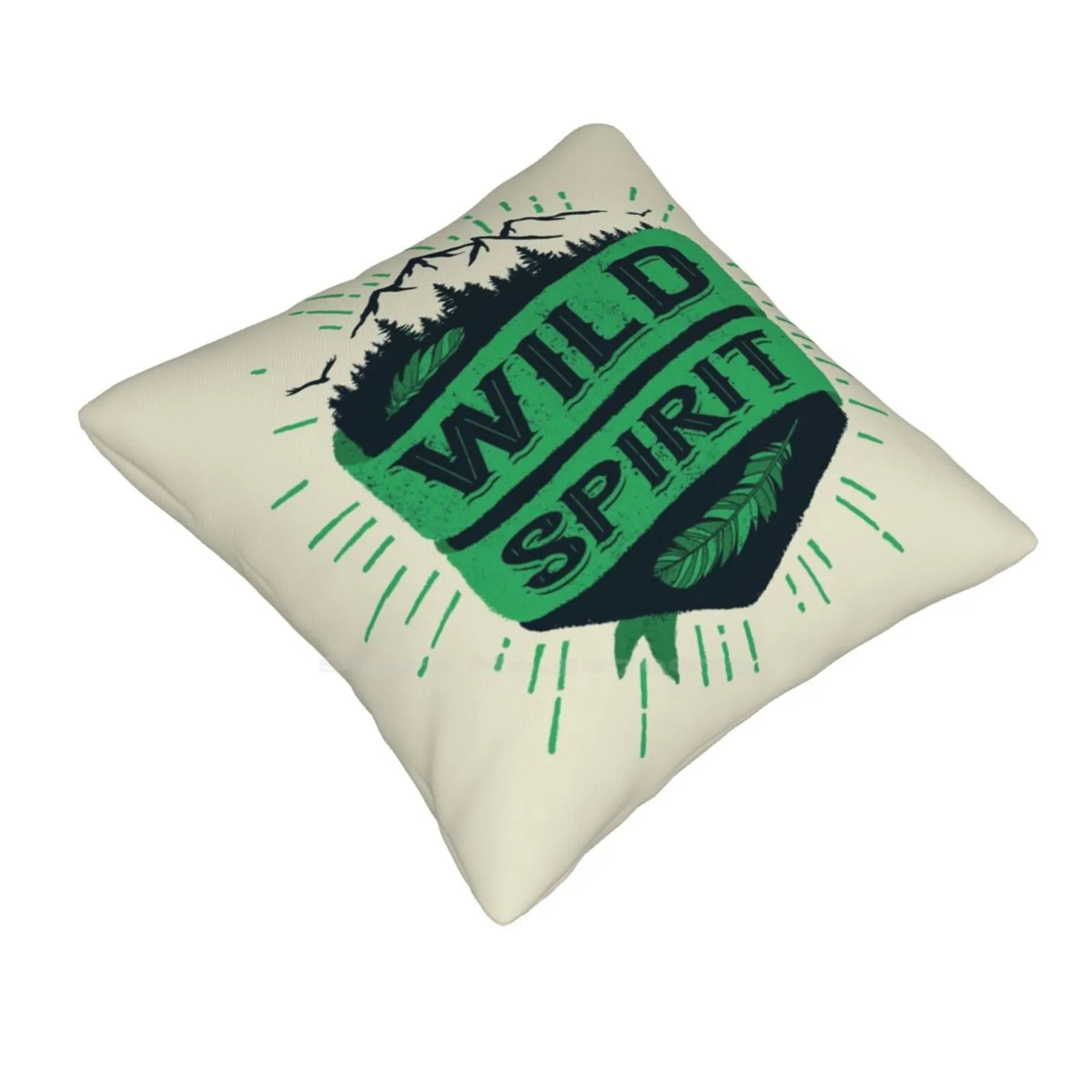 Wild Spirit Green Version Bedroom Office Hug Pillowcase Wild Spirit Quote Nature Free Typography