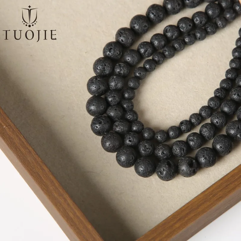 

Wholesale 4 6 8 10mm Gemstone Beads Lava Round Smooth Cheap Stone Beads for Bracelet Necklace Making Jewelry 10 strands/lot