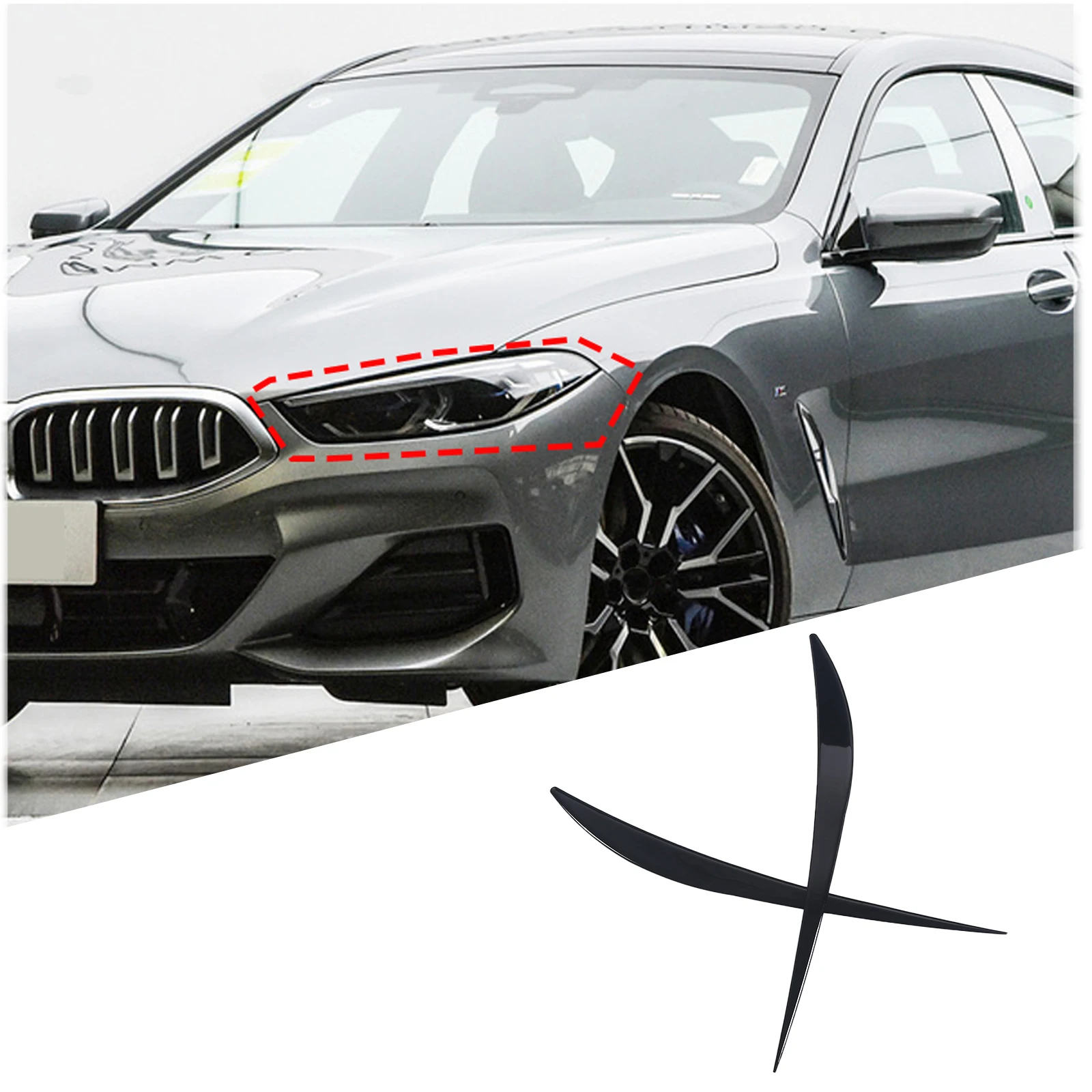 

Car styling Car Forward Tail Light Eyebrow Decorative Sticker Car Accessories Fit For BMW 8 Series G14 G15 G16 2019-2023 PVC