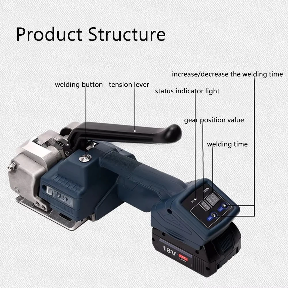 أداة الربط الكهربائية اليدوية من مادة البولي بروبيلين للحيوانات الأليفة V1 2800N أداة الربط المحمولة لأحزمة البوليستر/البولي بروبيلين 13-16 مللي متر #3