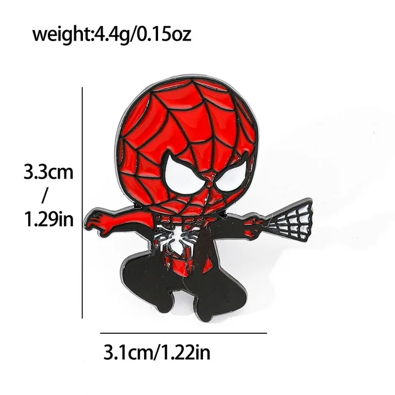 Marvel Spider Man Q Figural Brooch Anime Action Figure Personality Cartoon Toy Alloyed Brooch Decoration Children Birthday Gift