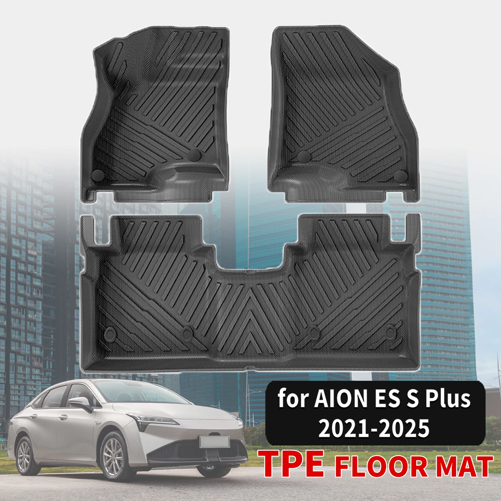 for AION ES S Plus 2021 2022 2023 2024 2025 Durable Weatherproof TPE Car Floor Mats & Trunk Pad, Non-Slip Easy Clean