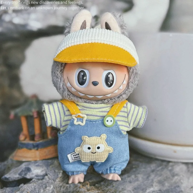 17 سنتيمتر ملابس دمى أفخم الزخرفية الكرتون ألعاب حيوانات وزرة DIY بها بنفسك Kawaii أفخم الدمى بذلة مع قبعة للفتيات هدية #1