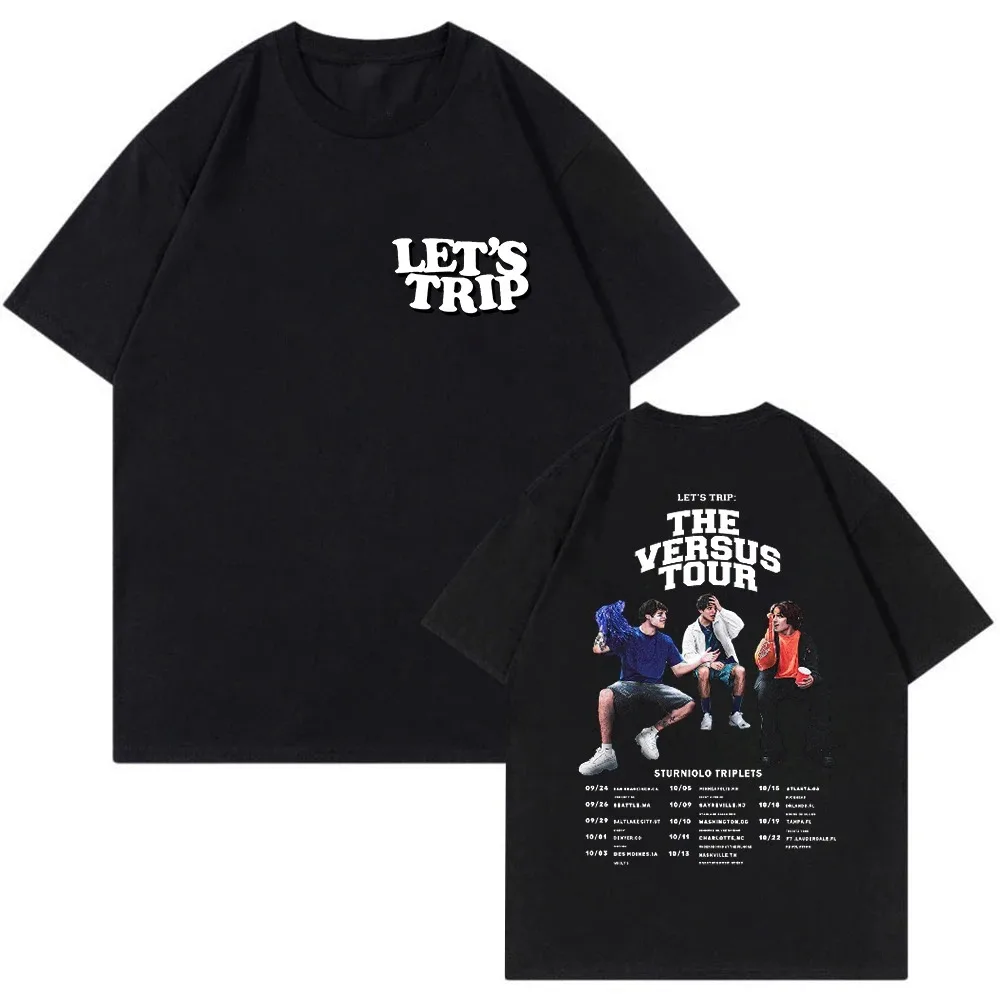 Sturniolo Triplets Merch Let's Trip 2023 The Versus Tour T-shirt Crewneck Short Sleeve Streetwear Men Women Tee Fashion Clothes