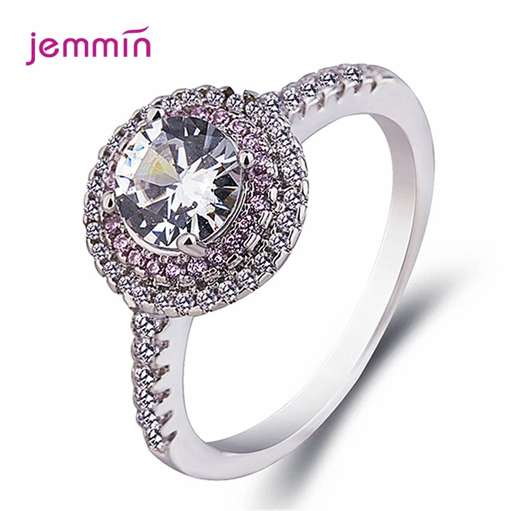 Geometric Wedding Jewelry Luxury Rings For Engagement Party Fine Rings For Women S925 Silver Cheap Princess Marriage Gift