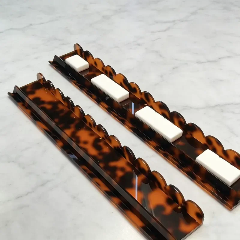 4 Players Acrylic Mahjong Rule Card Pearl Mahjong Pusher Rack