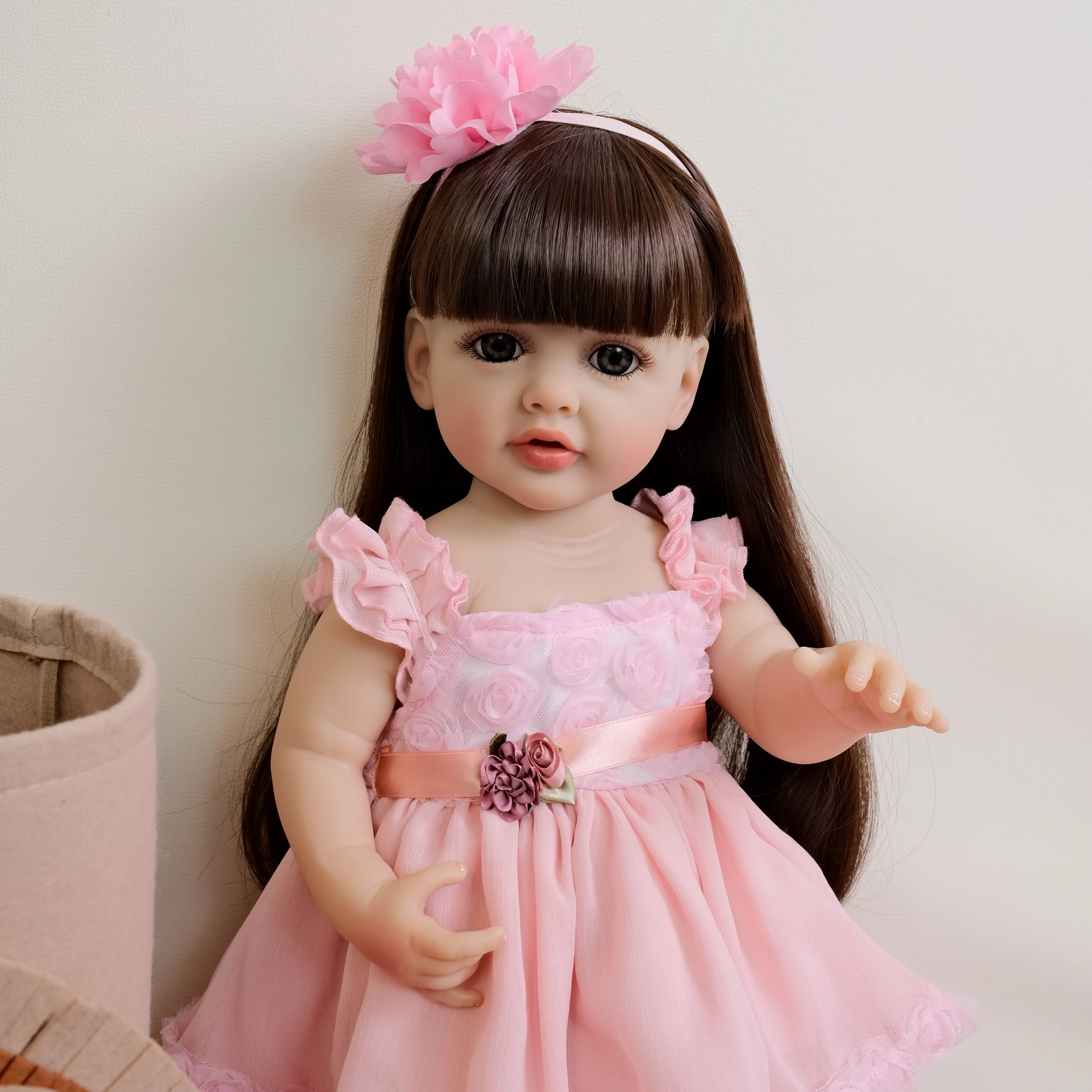 55CM Betty Full Body Silicone Waterproof Toddler Lifelike Soft Touch Newborn Girl Princess Reborn Baby Doll Gifts for Children
