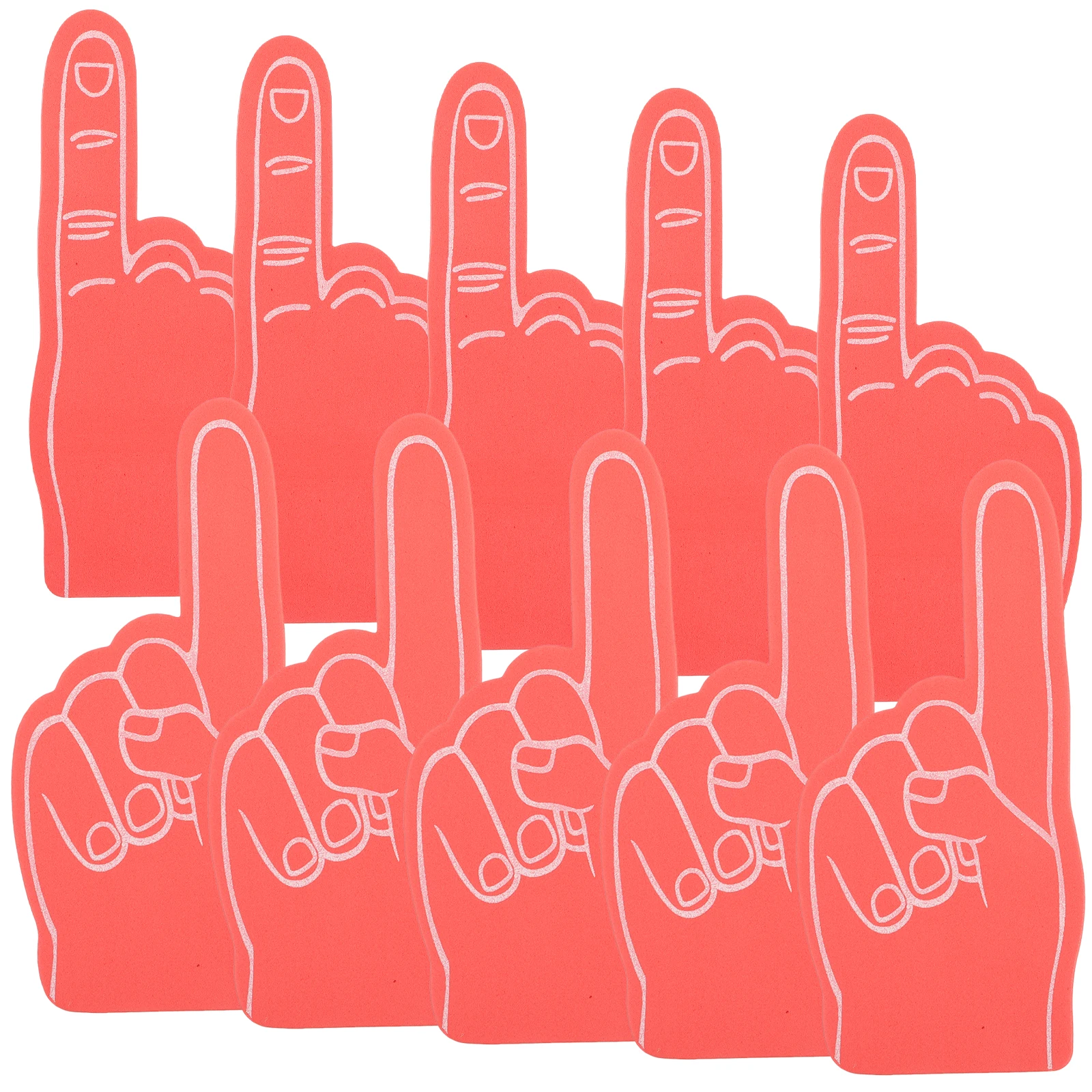 

12pcs Red EVA Foam Finger Cots Cheerleading Props Sports Party Favor Football GameDecoration GroupSpirit Item