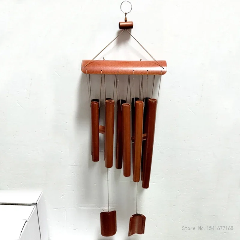 Creative Rural Family Courtyard Decorations, Bamboo Newspaper Safety Pendants, Home Decor, Natural Multi Tube, Wind Chimes