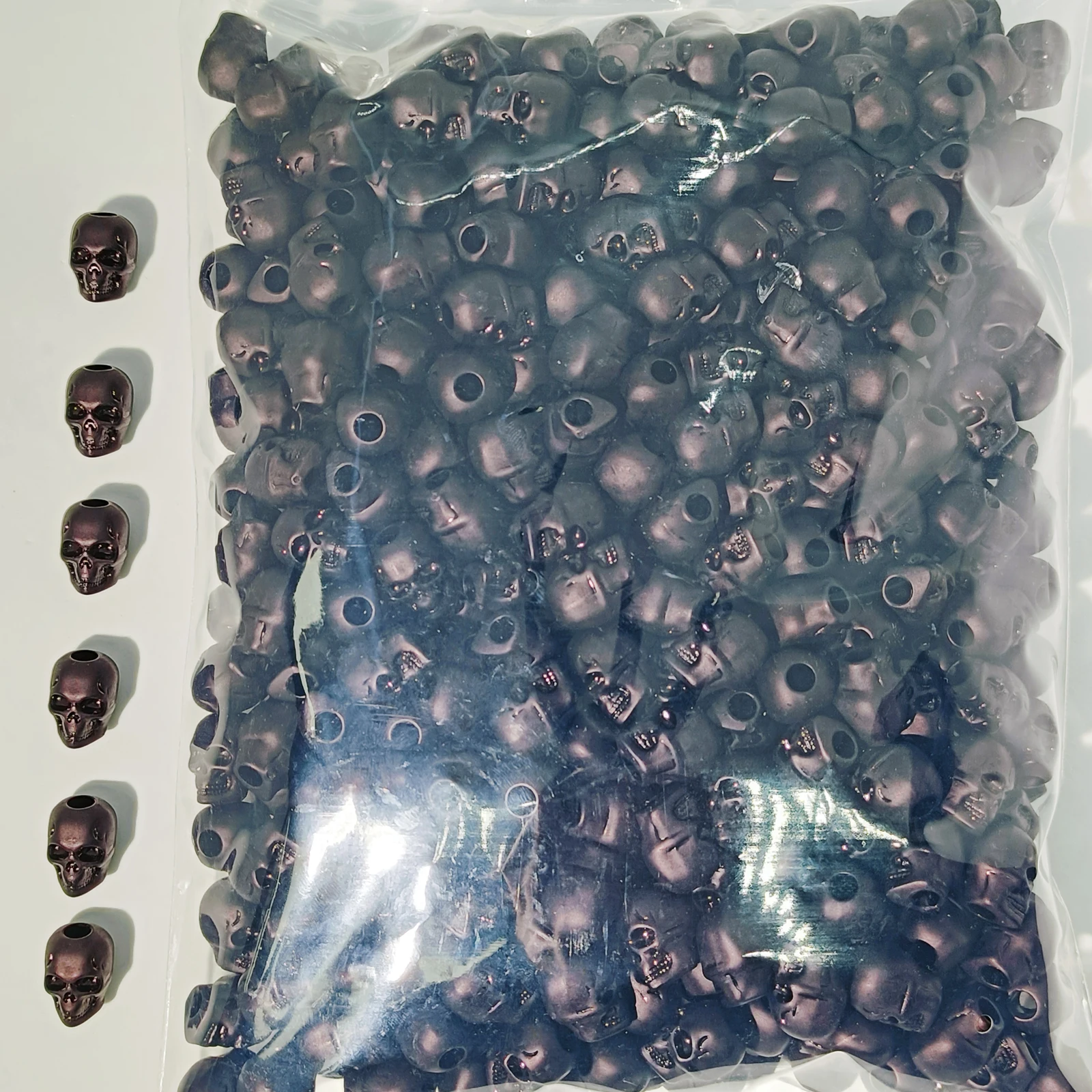 

400PCS/bag acrylic 4.8mm large hole skull skull beads Make DIY bracelet keychain jewelry accessories for Valentine's Day gifts