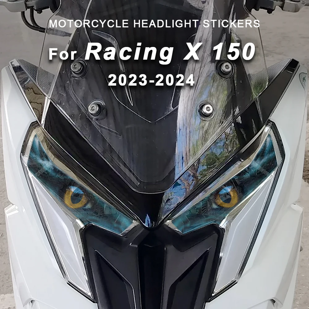 

For Kymco Racing X 150 RKS 150 2023 2024 Cool Motorcycle Headlight Stickers Waterproof Headlamp Protective Decals Accessories