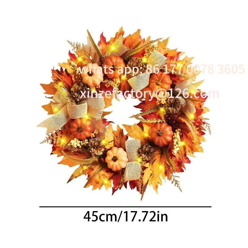 

Customizable Wreath Decorations 17.72Inches Fall Garland Decorations Garland Festive Wreath For Kitchen Home Outdoor Mantle