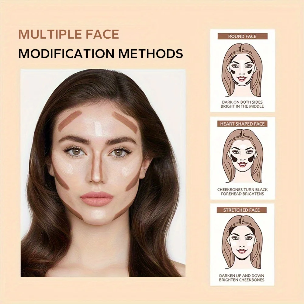 BEAUTY GLAZED Double Head Highlighter and Contour Long-lasting Waterproof Natural Facial Nose Shadow Contour Face stick