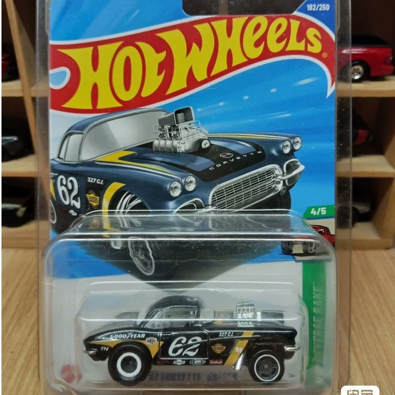 

Горячий оригинальный чехол Hot Wheels 2025 J Super Treasure Hunt '62 Corvette Gasser, коллекционная модель автомобиля 1:64, литая под давлением, игрушки