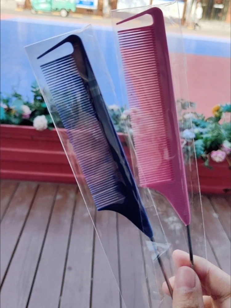 

Pointed Tail Hair Comb Hair Brush Hair Comb Special for Real Hairs Wig Stainless Steel Professional Pink Salon Hair Styling Tool