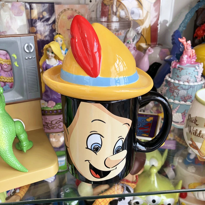 Disney Ceramic Mug Cartoon Anime Pinocchio Cup Action Figure Toys Lovely Pinocchio Mug Cup Creative Gifts for Kids