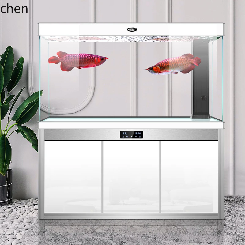 

Glass Fish Tank Living Room Large Floor-standing Home Entrance Ecological Tank Bottom Filter Goldfish Tank