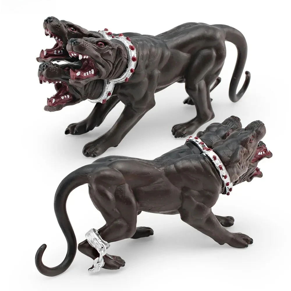 Yang-Hell Three-Headed Dog Monster Model Mythology PVC Ornament Collectible Toy for Children HG177
