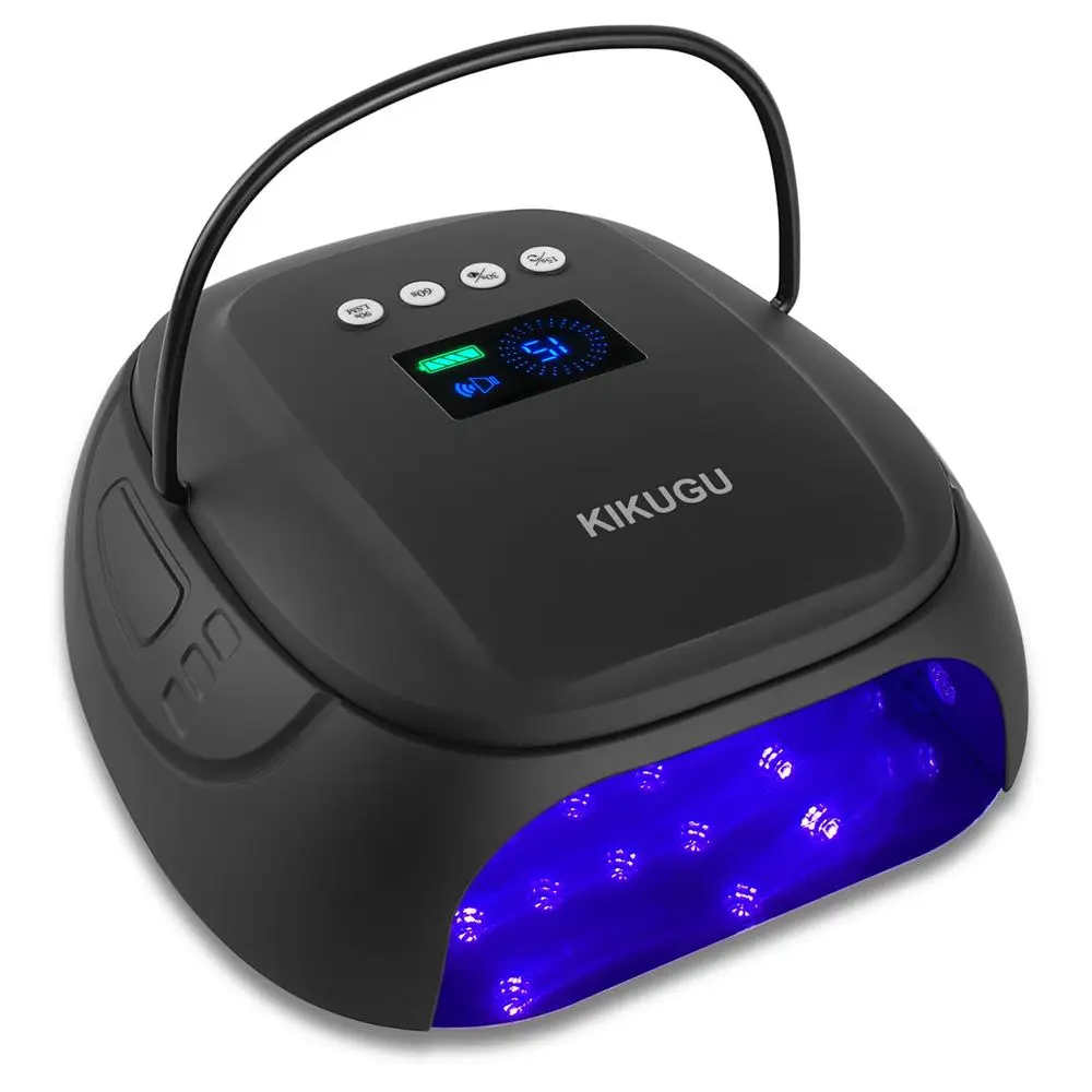

Kikugu CordlUV LED Nail Lamp,126W Rechargeable Nail Dryer or Gel Nails,ast Curing Lamp Manicure,Pedicure,Ideal or Nail Sn(Black)