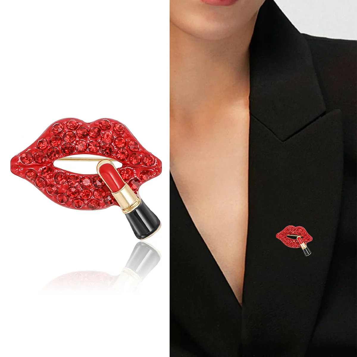 1pc lábios rainha broche para - Embroidery Lips avaliação e preço