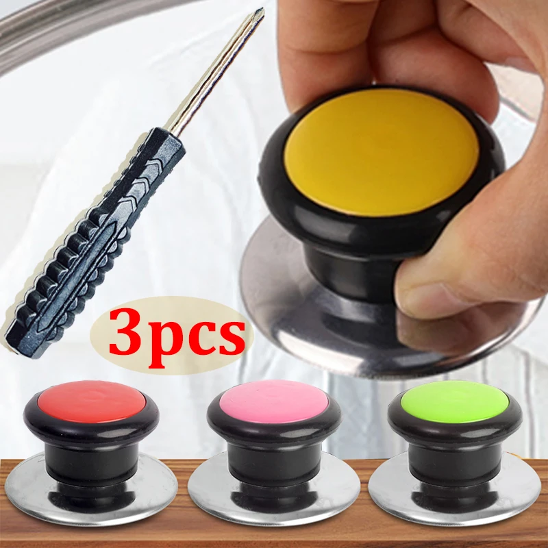 Universal Pot Lid Knobs para Panela de Vidro Temperado, Handle Grip Knob, Holding Tops Substituições, Kitchen Cookware Kit, 1-3Pcs