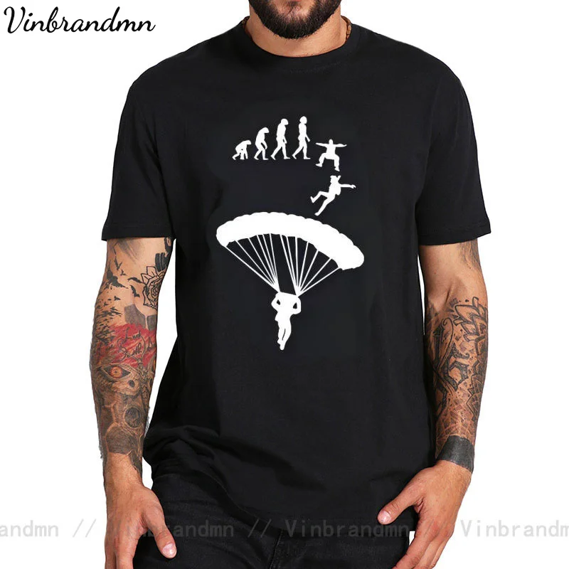 Skydiver Brand Clothing Parachuting Skydive Tee shirt Man Sky Diving tshirt Harajuku Tops Tee Go Skydiving Evolution T shirt men